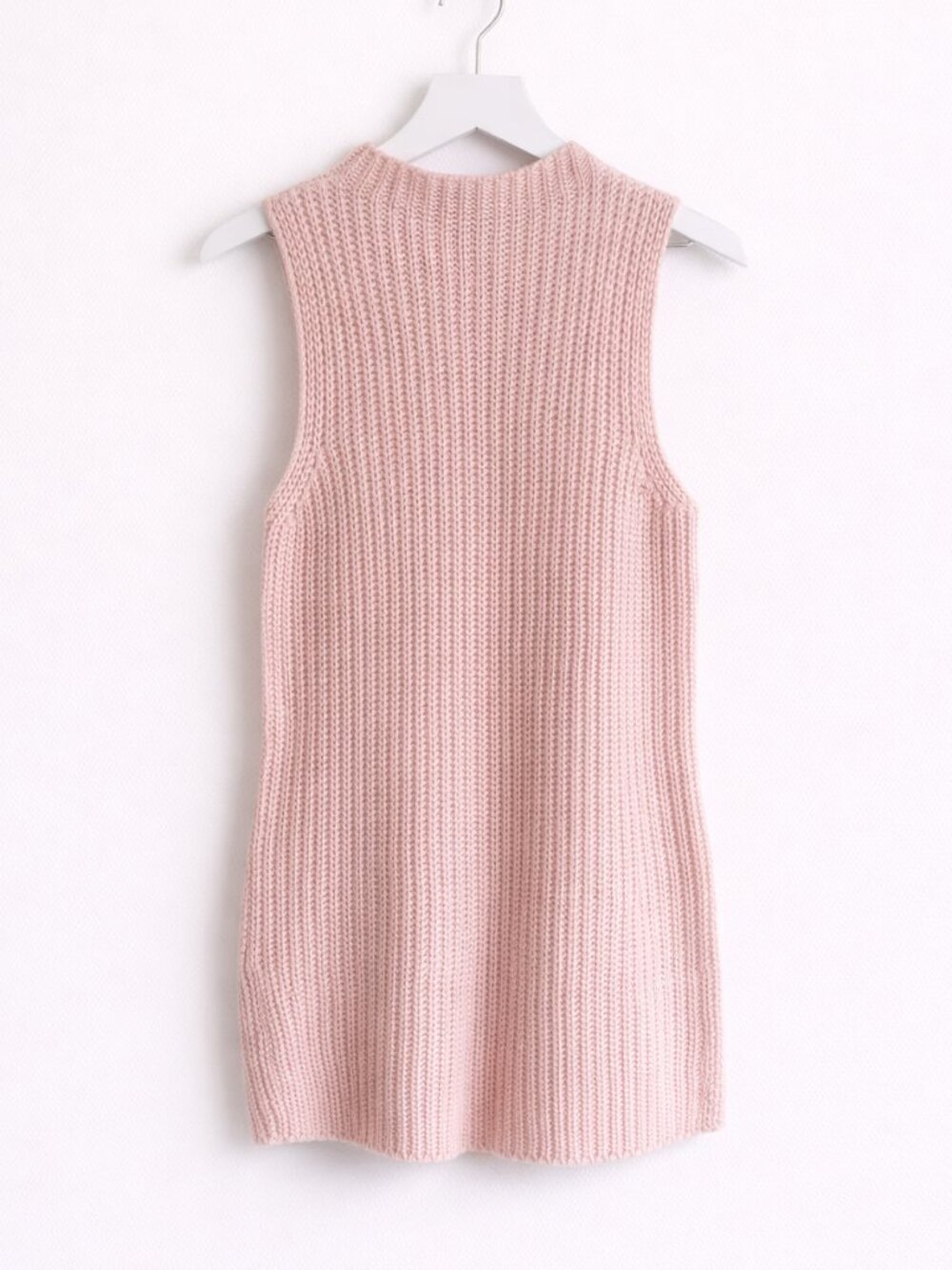 F21 Blush Pink High Neck Sleeveless Knit Sweater Tunic